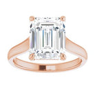 14K Rose 10x8 mm Emerald Solitaire Engagement Ring Mounting