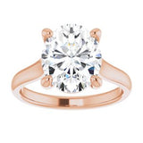 14K Rose 11x9 mm Oval Solitaire Engagement Ring Mounting variant--Oval variant--5CT variant--14K-rose-gold