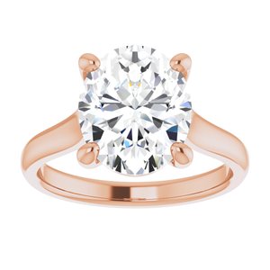 14K Rose 11x9 mm Oval Solitaire Engagement Ring Mounting variant--Oval variant--5CT variant--14K-rose-gold