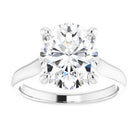 14K White 11x9 mm Oval Solitaire Engagement Ring Mounting