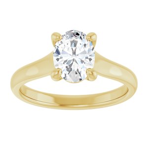 14K Yellow 8x6 mm Oval Solitaire Engagement Ring Mounting variant--Oval variant--1CT variant--14K-rose-gold