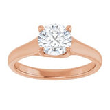 14K Rose 6.5 mm Round Solitaire Engagement Ring Mounting variant--Round variant--1CT variant--14K-rose-gold