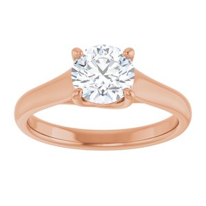 14K Rose 6.5 mm Round Solitaire Engagement Ring Mounting variant--Round variant--1CT variant--14K-rose-gold