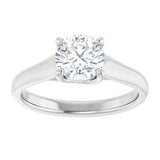 14K White 6.5 mm Round Solitaire Engagement Ring Mounting variant--Round variant--1CT variant--14K-white-gold