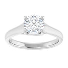 14K White 6.5 mm Round Solitaire Engagement Ring Mounting