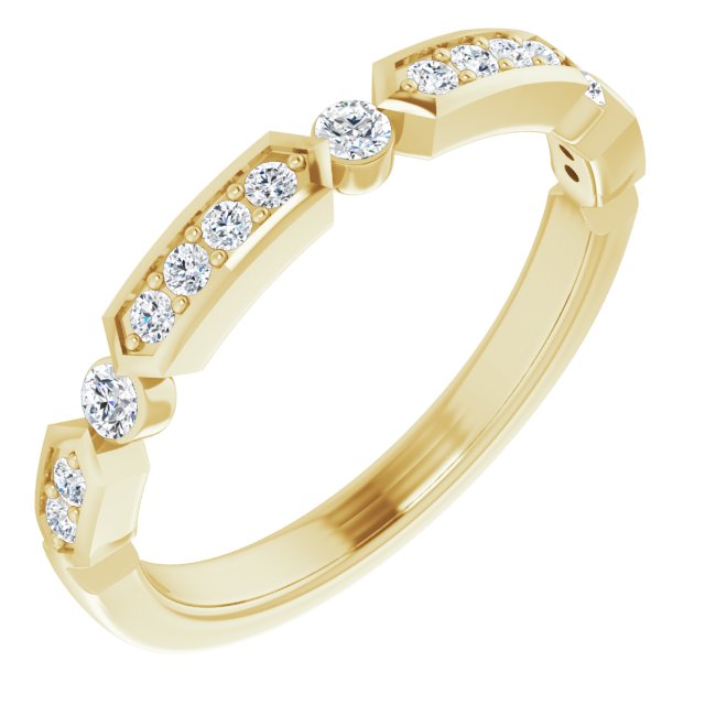 14K yellow gold Deco Diamond Band with art deco detailing variant--14K-yellow-gold