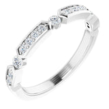 14K white gold Deco Diamond Band with natural diamonds variant--14K-white-gold variant--Platinum