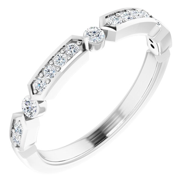 14K white gold Deco Diamond Band with natural diamonds variant--14K-white-gold variant--Platinum