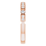 Side View of Deco Diamond Ring in Rose Gold variant--14K-rose-gold