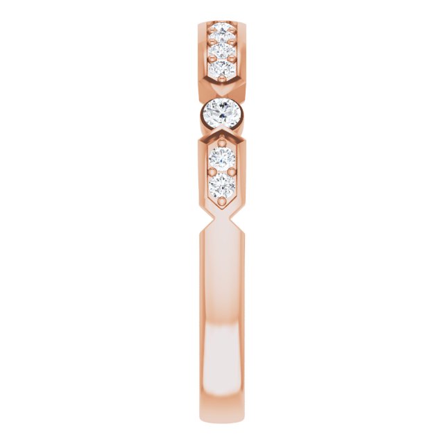 Side View of Deco Diamond Ring in Rose Gold variant--14K-rose-gold