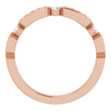 Side View of Deco Diamond Band in Rose Gold variant--14K-rose-gold
