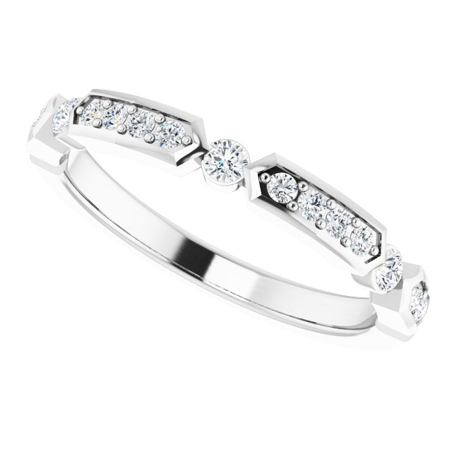 Stackable Deco Diamond Ring in White Gold variant--14K-white-gold variant--Platinum