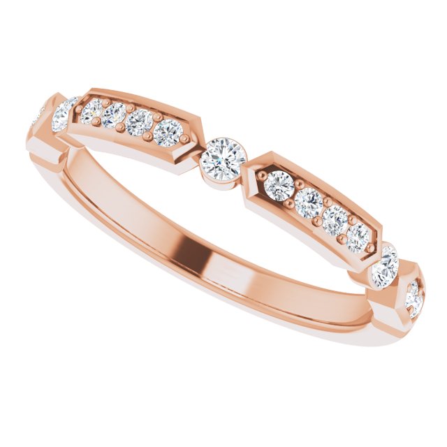 Stackable Deco Diamond Ring in Rose Gold variant--14K-rose-gold
