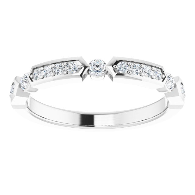 Stackable Deco Diamond Band in White Gold variant--14K-white-gold variant--Platinum