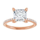 14K Rose 7 mm Square Engagement Ring Mounting variant--Square variant--2CT variant--14K-rose-gold