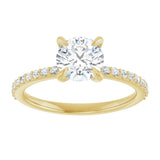 14K Yellow 6.5 mm Round Engagement Ring Mounting variant--Round variant--1CT variant--14K-yellow-gold