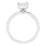 14K White 9x7 mm Oval Engagement Ring Mounting variant--Oval variant--1CT variant--14K-white-gold