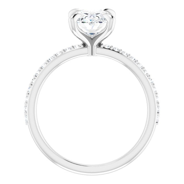 14K White 9x7 mm Oval Engagement Ring Mounting variant--Oval variant--1CT variant--14K-white-gold