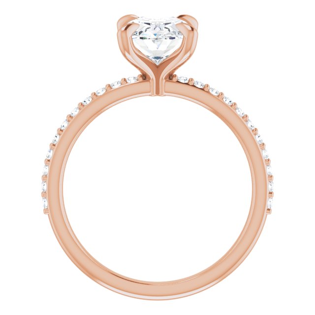 14K Rose 9x7 mm Oval Engagement Ring Mounting variant--Oval variant--1CT variant--14K-rose-gold