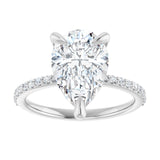 14K White 12x8 mm Pear Engagement Ring Mounting variant--Pear variant--3CT variant--14K-white-gold