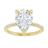 14K Yellow 12x8 mm Pear Engagement Ring Mounting variant--Pear variant--3CT variant--14K-yellow-gold