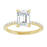 14K Yellow 8x6 mm Emerald Engagement Ring Mounting variant--Emerald variant--2CT variant--14K-yellow-gold