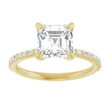 14K Yellow 7 mm Asscher Engagement Ring Mounting variant--Asscher variant--2CT variant--14K-yellow-gold