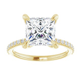 14K Yellow 8 mm Square Engagement Ring Mounting variant--Square variant--3CT variant--14K-yellow-gold