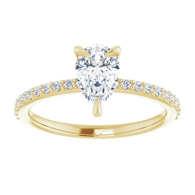 14K Yellow 8x5 mm Pear Engagement Ring Mounting variant--Pear variant--1CT variant--14K-yellow-gold