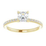 14K Yellow 5 mm Asscher Engagement Ring Mounting variant--Asscher variant--1CT variant--14K-yellow-gold