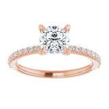14K Rose 6 mm Cushion Engagement Ring Mounting variant--Cushion variant--1CT variant--14K-rose-gold