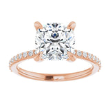 14K Rose 8 mm Cushion Engagement Ring Mounting variant--Cushion variant--3CT variant--14K-rose-gold
