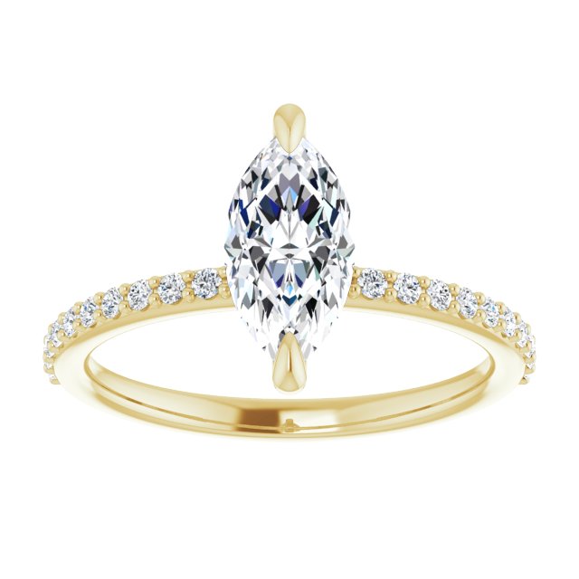 14K Yellow 10x5 mm Marquise Engagement Ring Mounting variant--Marquise variant--1CT variant--14K-yellow-gold