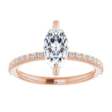 14K Rose 10x5 mm Marquise Engagement Ring Mounting variant--Marquise variant--1CT variant--14K-rose-gold
