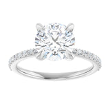 14K White 8 mm Round Engagement Ring Mounting variant--Round variant--2CT variant--14K-white-gold