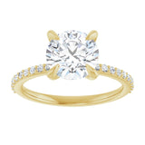 14K Yellow 8 mm Round Engagement Ring Mounting variant--Round variant--2CT variant--14K-yellow-gold