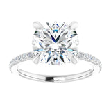 14K White 9.4 mm Round Engagement Ring Mounting variant--Round variant--3CT variant--14K-white-gold