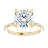14K Yellow 9.4 mm Round Engagement Ring Mounting variant--Round variant--3CT variant--14K-yellow-gold