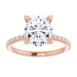 14K Rose 10x8 mm Oval Engagement Ring Mounting variant--Oval variant--3CT variant--14K-rose-gold