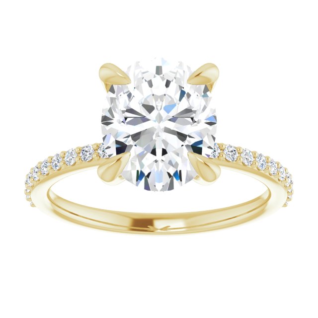 14K Yellow 10x8 mm Oval Engagement Ring Mounting variant--Oval variant--3CT variant--14K-yellow-gold