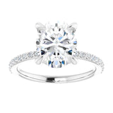 14K White 10x8 mm Oval Engagement Ring Mounting variant--Oval variant--3CT variant--14K-white-gold