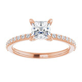 14K Rose 5 mm Square Engagement Ring Mounting variant--Square variant--1CT variant--14K-rose-gold