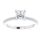 14K White 5 mm Square Engagement Ring Mounting variant--Square variant--1CT variant--14K-white-gold