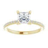 14K Yellow 5.5 mm Square Engagement Ring Mounting variant--Square variant--1CT variant--14K-yellow-gold