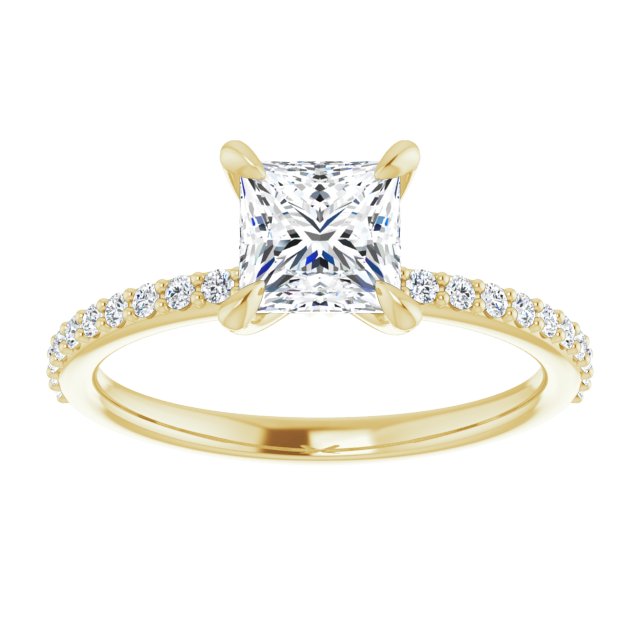 14K Yellow 5.5 mm Square Engagement Ring Mounting variant--Square variant--1CT variant--14K-yellow-gold