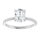 14K White 8x6 mm Oval Engagement Ring Mounting variant--Oval variant--1CT variant--14K-white-gold