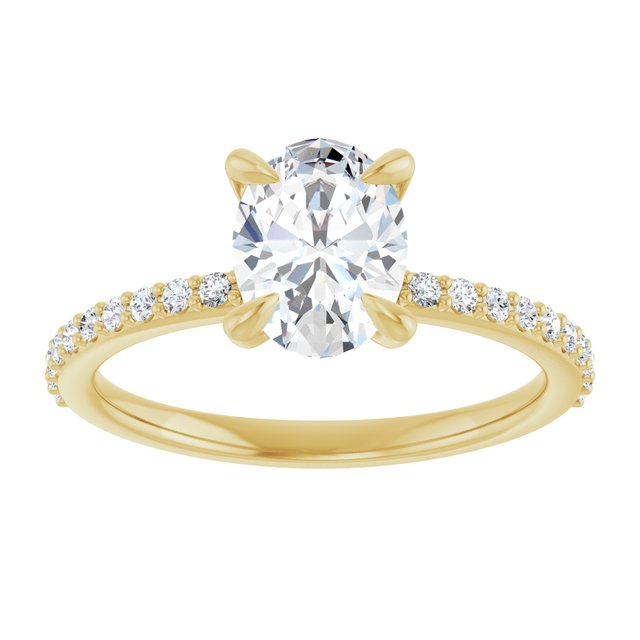 14K Yellow 8x6 mm Oval Engagement Ring Mounting variant--Oval variant--1CT variant--14K-yellow-gold