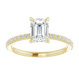 14K Yellow 7x5 mm Emerald Engagement Ring Mounting variant--Emerald variant--1CT variant--14K-yellow-gold