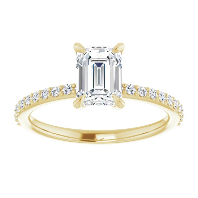 14K Yellow 7x5 mm Emerald Engagement Ring Mounting variant--Emerald variant--1CT variant--14K-yellow-gold