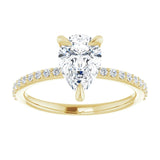 14K Yellow 9x6 mm Pear Engagement Ring Mounting variant--Pear variant--2CT variant--14K-yellow-gold
